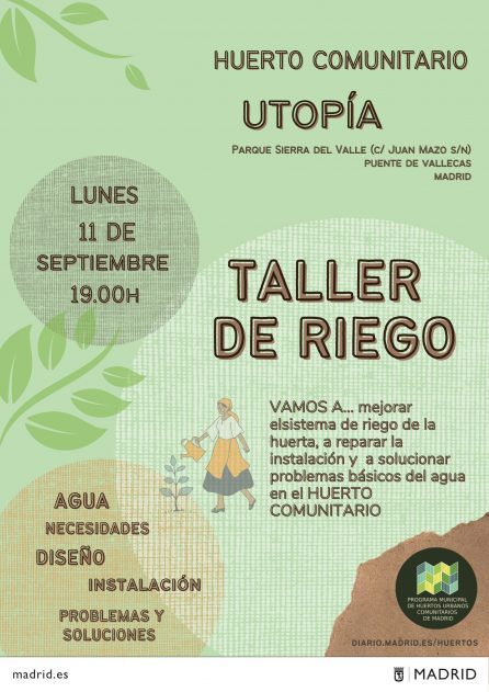 Taller de Montaje del Riego en Huerto Utopía Huertos de Madrid