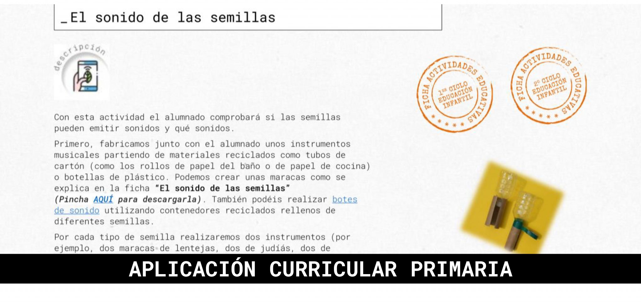 Actividades Para La Aplicaci N Curricular Semillas Infantil