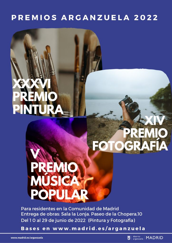 Cartel de promoción de los 3 Premios Arganzuela 2022