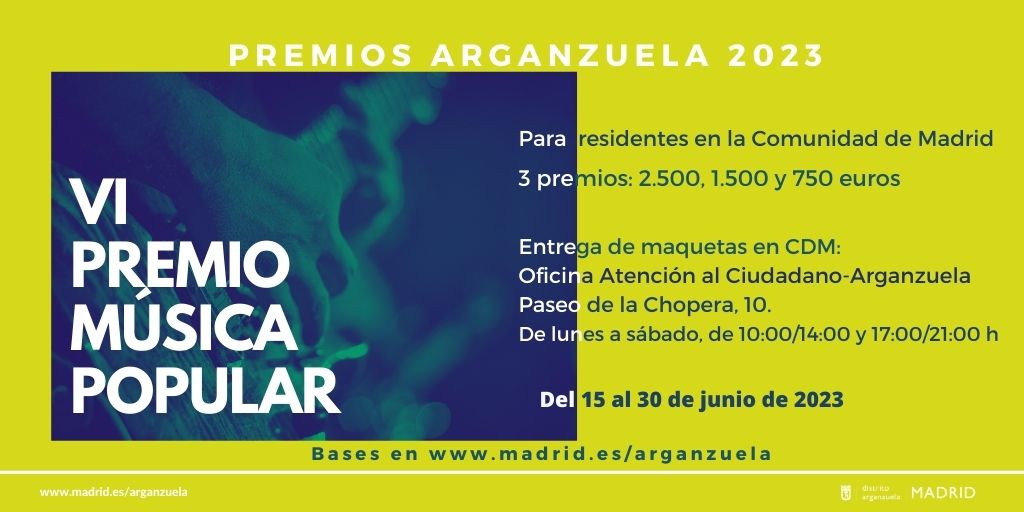 Cartela de los premios Arganzuela de Música 2023