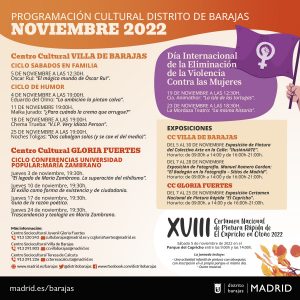 Cartel de la programación cultural del distrito de Barajas en noviembre