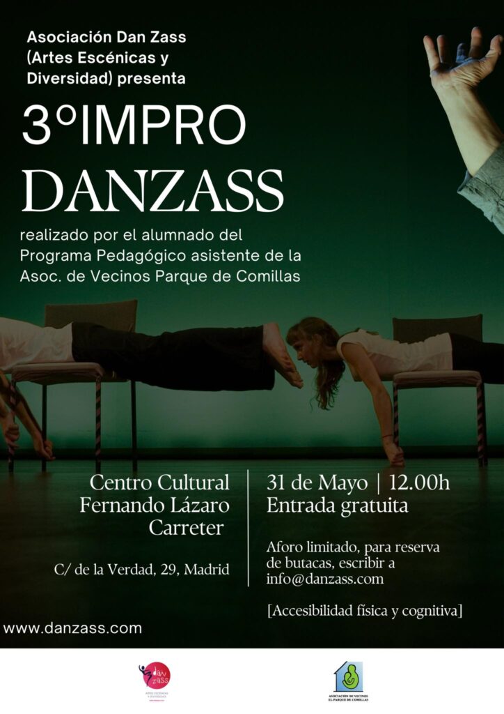 Imagen de unos bailarines en un cartel verde