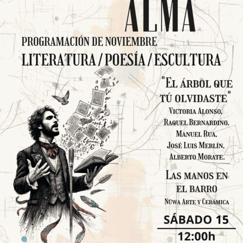 Un hombre recitando un poema