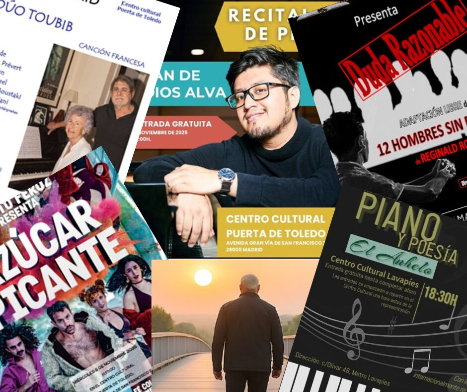 Mezcla de carteles informativos con las actividades propuestas