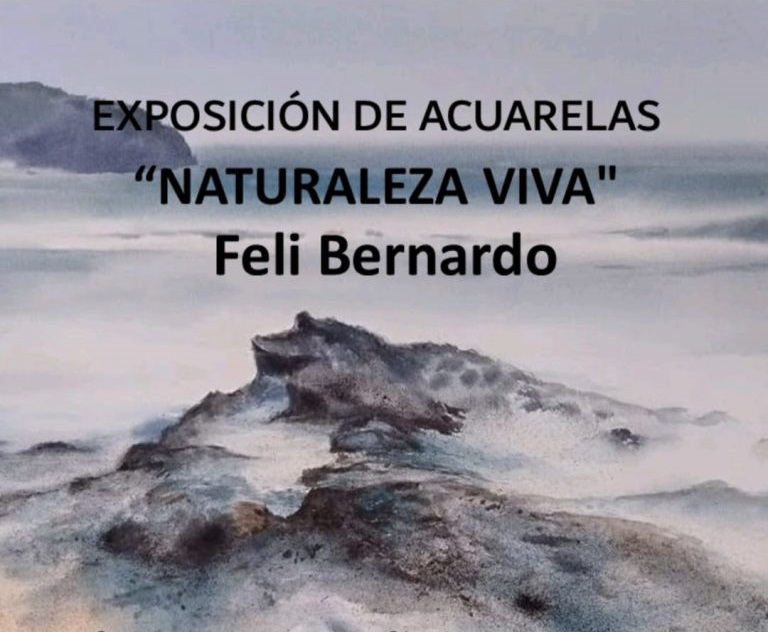 Cartel exposición acuarelas Feli Bernardo