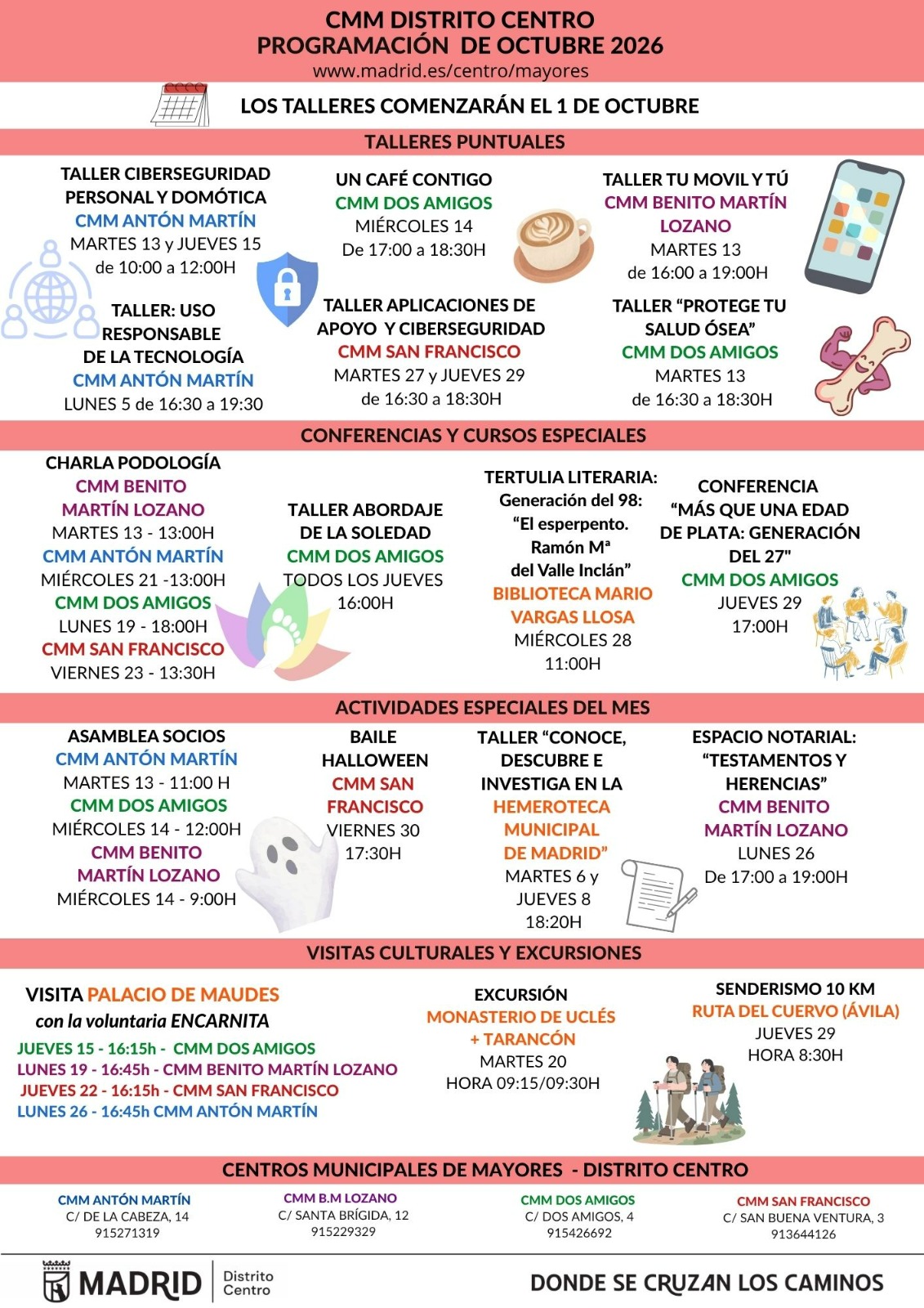 Cartel de actividades de octubre