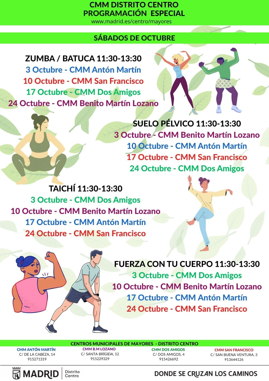 Cartel de actividades especiales de octubre
