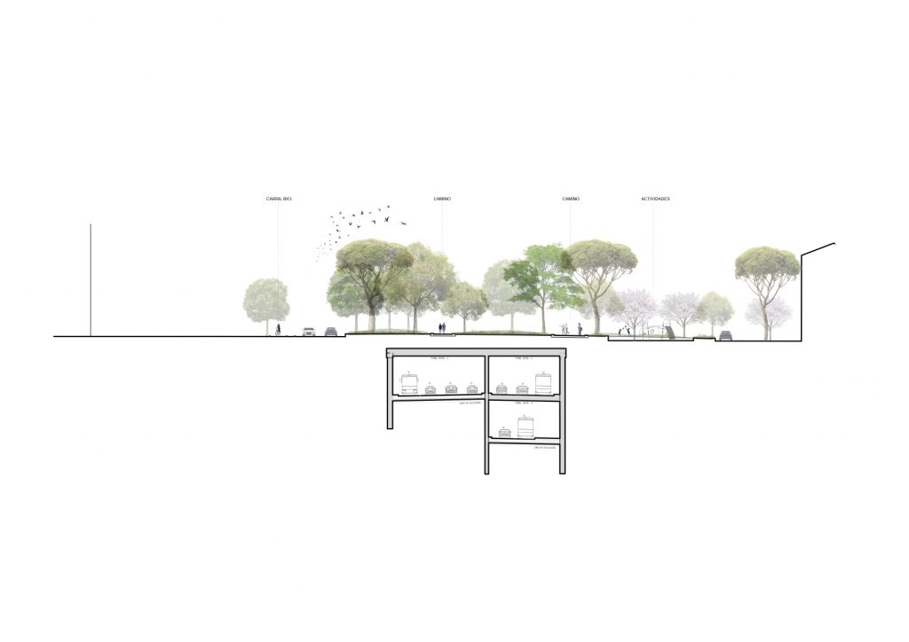 Sección del túnel del proyecto de soterramiento de Castellana