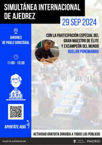 Cartel de la simultánea internacional de ajedrez en Chamartín