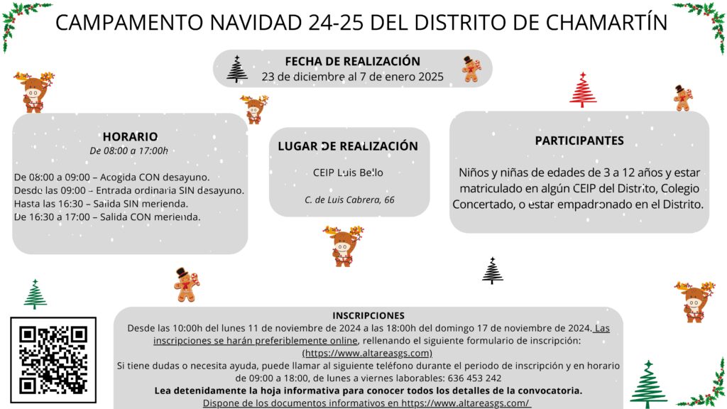 Programa del Campamento de Navidad de Chamartín