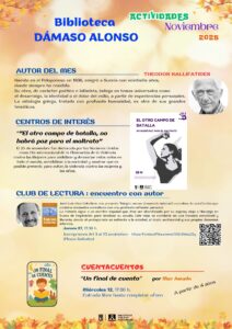 Programa de noviembre en la Biblioteca Dámaso Alonso
