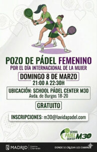 Cartel del pozo de pádel
