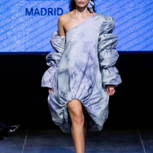 MADRID, SPAIN - MARCH 17: A model walks the runway at the “RENACER” fashion show during Mercedes Benz Fashion Week Madrid Madrid on March 17, 2026 in Madrid, Spain. (Photo by Juan Naharro Giménez)