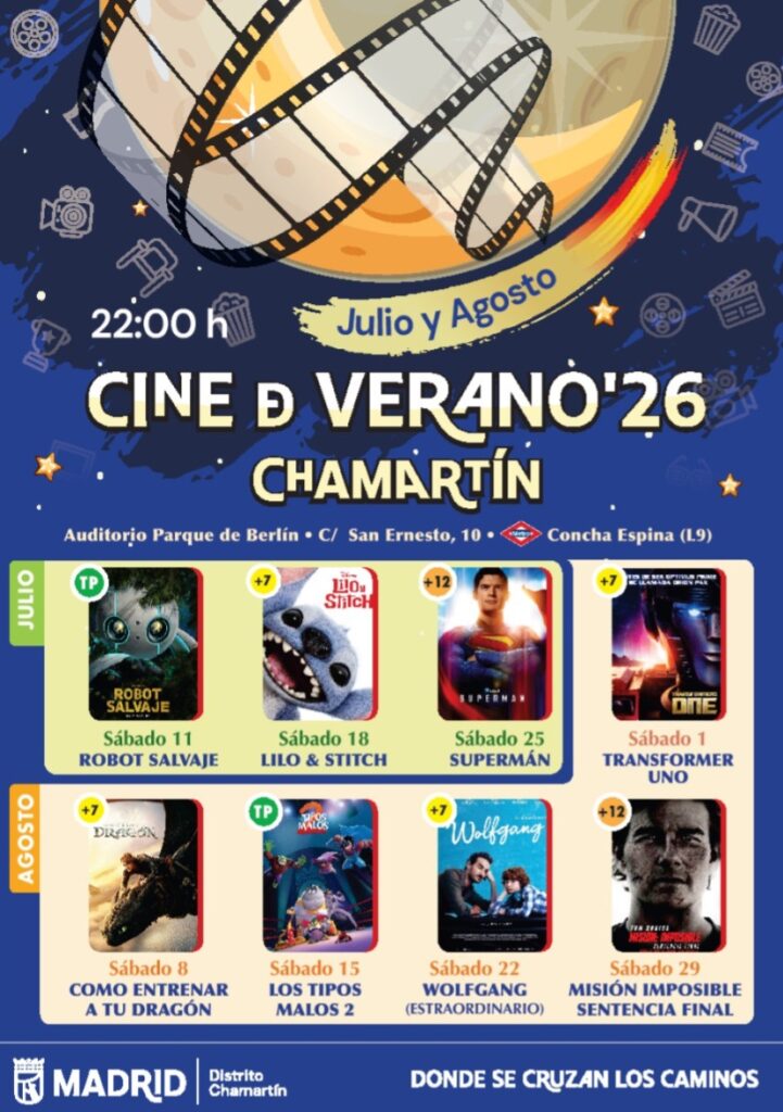 Cartel del cine de verano de Chamartín