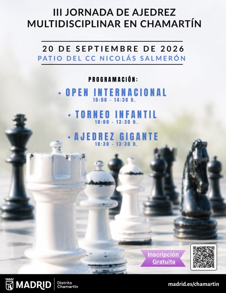 Cartel de la III Jornada de Ajedrez de Chamartín