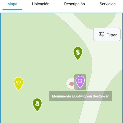 Captura de pantalla del parque de Berlín en la aplicación Madrid Móvil
