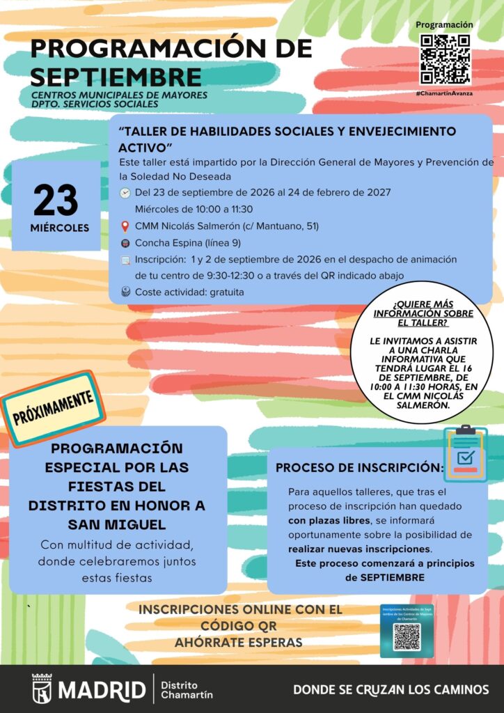Programa de los Centros de Mayores de Chamartín
