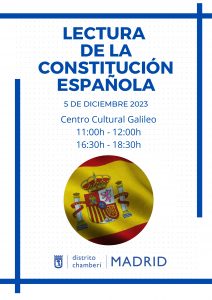 Cartel Lectura de la Constitución Española en Chamberí