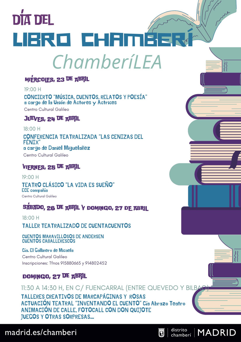 Cartel del día del libro en Chamberí ChaberíLEA