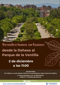 Senderismo urbano: desde la Dehesa al Parque de la Ventilla @ CIEA Dehesa de la Villa