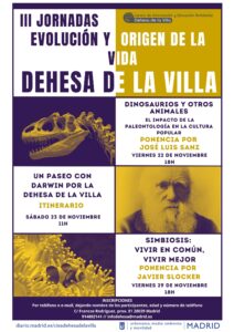 III Jornadas sobre Evolución y Origen de la Vida @ CIEA Dehesa de la Villa