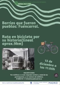 BARRIOS QUE FUERON PUEBLOS :EN BICICLETA POR LA HISTORIA DE FUENCARRAL(lineal aprox.9km) @ CIEA Dehesa de la Villa
