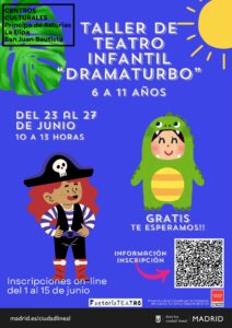 Cartel del taller de teatro infantil Dramaturbo. 