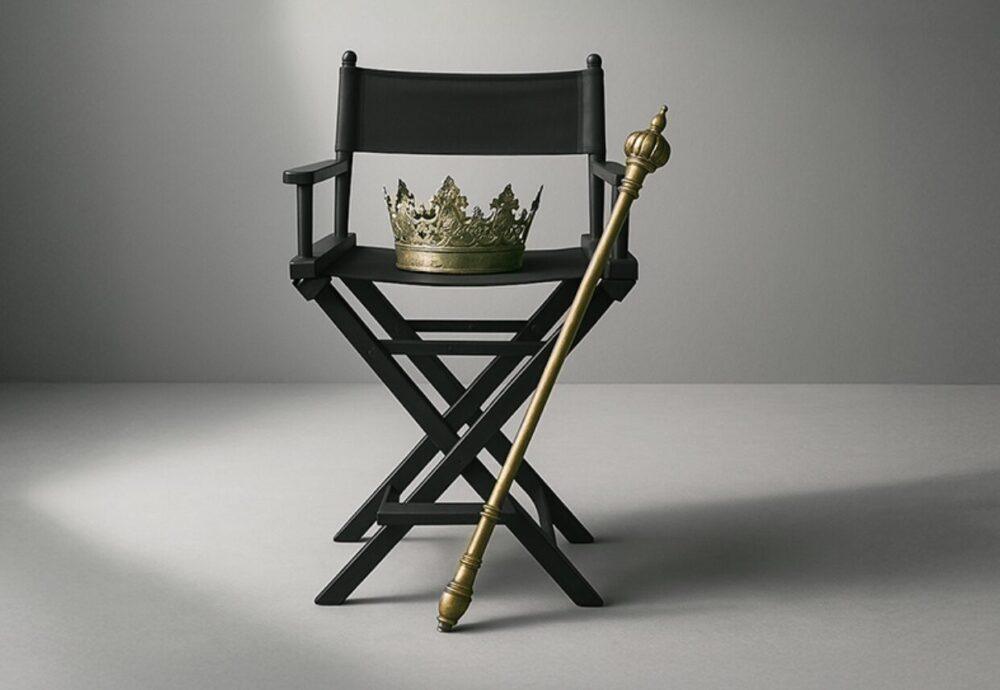 silla de director con corona y cetro