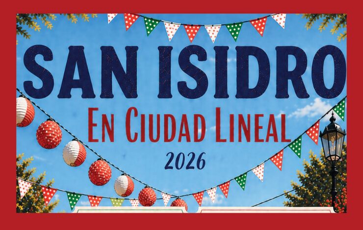 Detalle del cartel de San Isidro de 2026 en Ciudad Lineal