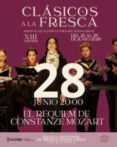 Cartel de la obra 'El réquiem de Constanze Mozart', de Clásicos a la Fresca 2026 en Ciudad Lineal