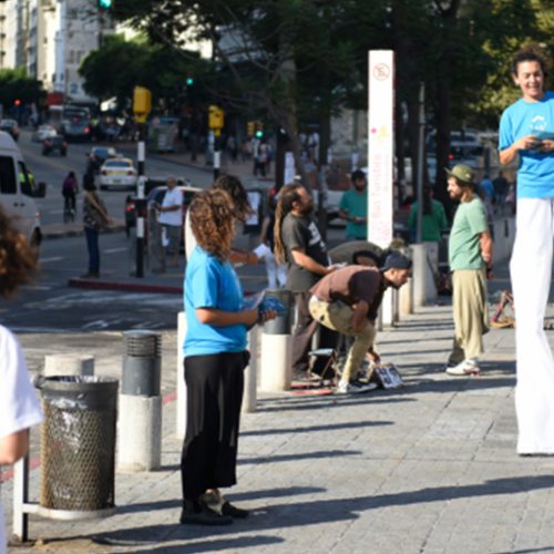 Campaña de difusión por la calle de Montevideo Decide.