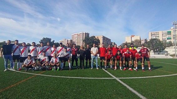 Equipos de fútbol 11 antes de un enfrentamiento