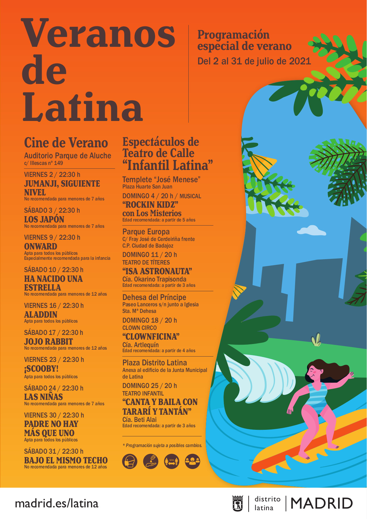 Cartel Veranos de Latina 2021