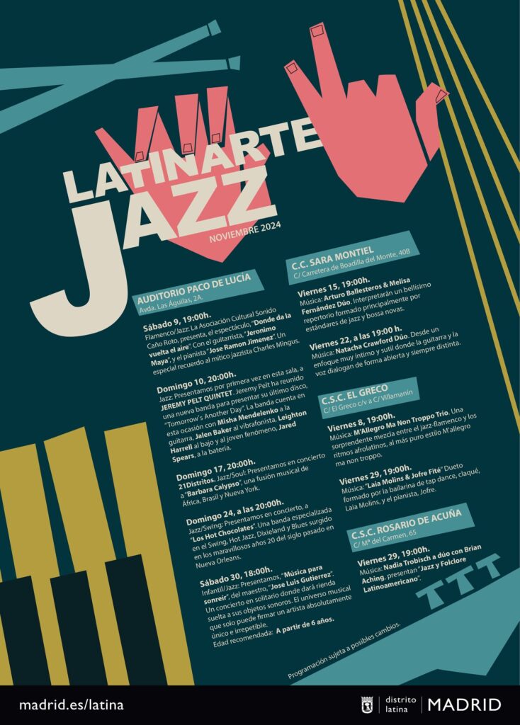 Cartel con la programación de Latinarte Jazz