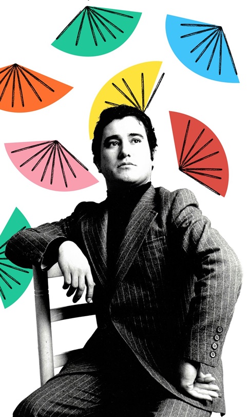 José Menese sentado en una silla en blanco y negro (detalle del cartel del ciclo Flamenco en el templete)