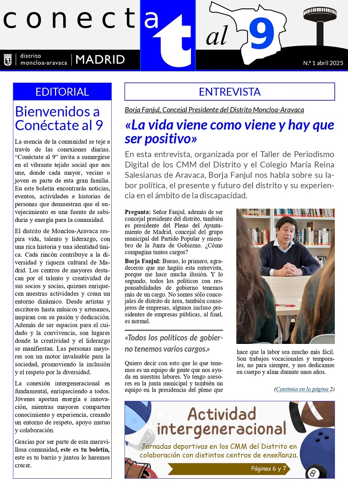 Primer ejemplar del boletín ConecT al 9