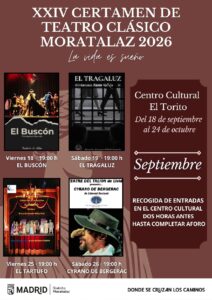 Cartel de las funciones de septiembre del XXIV Certamen de Teatro Clásico de Moratalaz