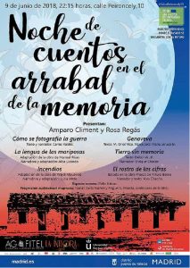 Cartel del acto cultural y reivindicativo 'Noche de cuentos en el arrabal de la memoria"