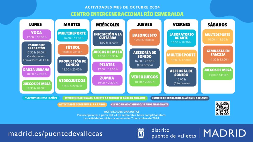 Actividades en Centro Intergeneracional Río Esmeralda (octubre)