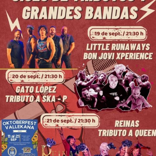 Cartel Tributos a grandes bandas y a grandes artistas