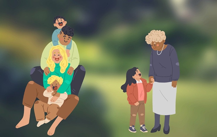 Ilustación de actividades en las que participan toda la familia