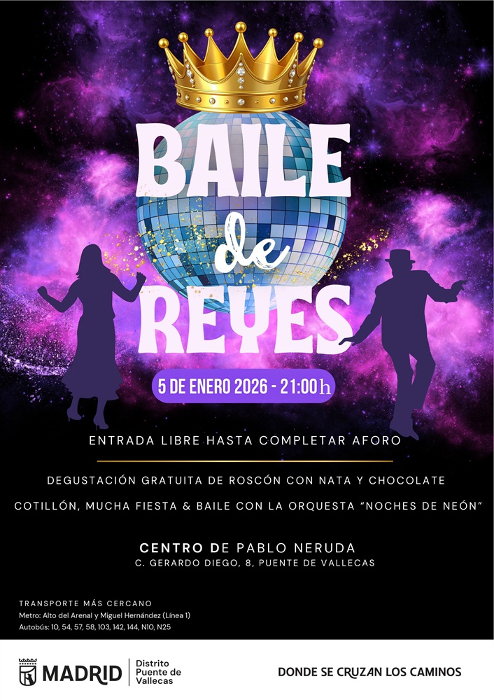 Cartel del Baile de Reyes en Puente de Vallecas