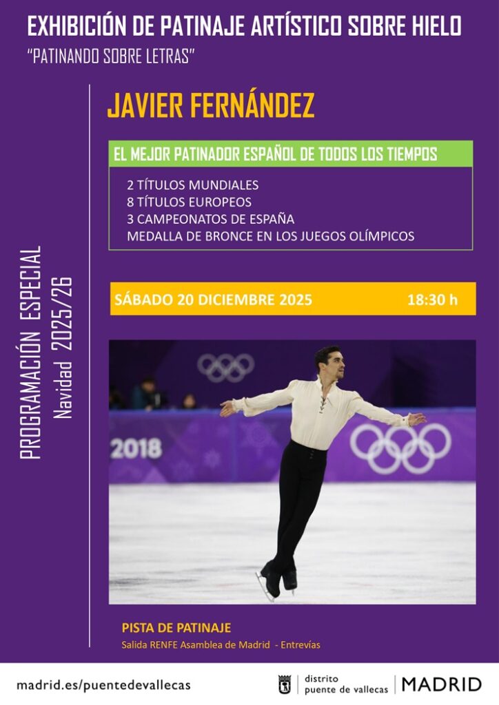 Exhibición de Javier Fernández en la pista de hielo de Puente de Vallecas