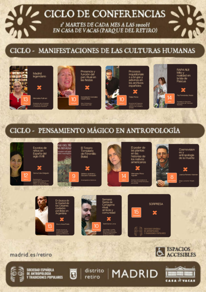 Cartel informativo de las conferencias por fechas y temas 