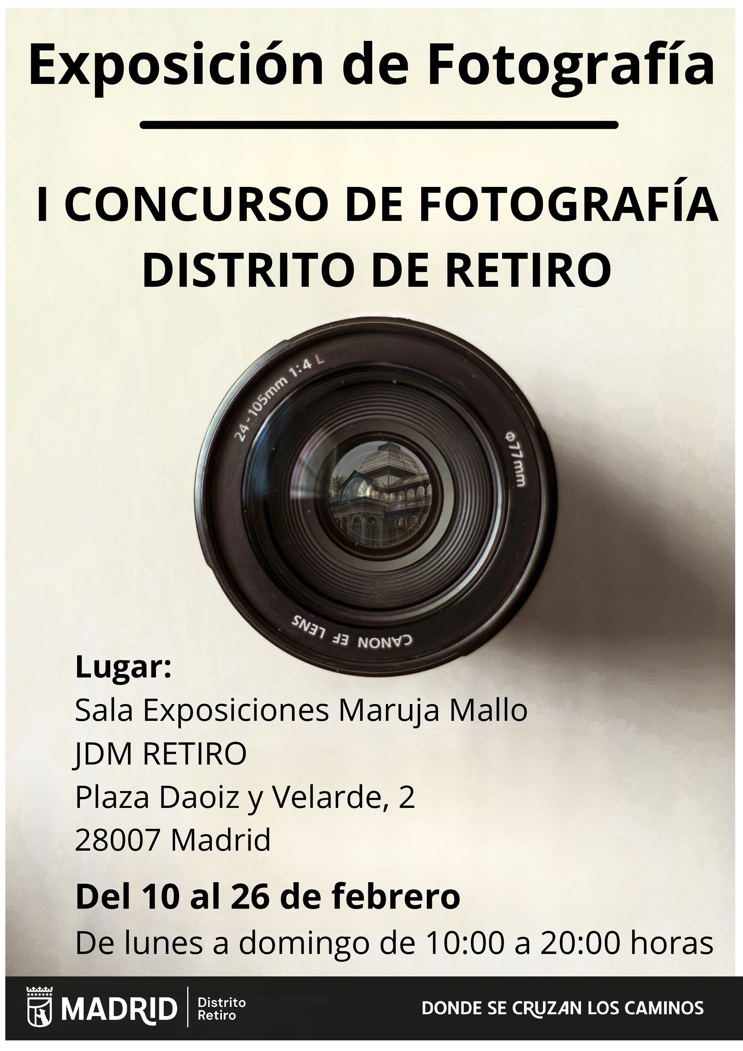 Cartel informativo de la exposición de fotografía del I Certamen Fotográfico de Retiro