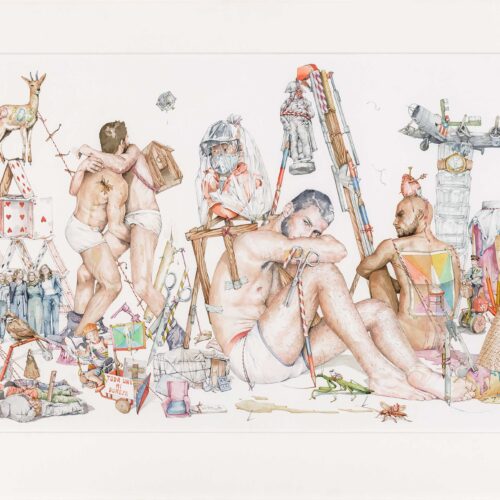 Dibujo de figuras humanas de Manuel Antonio Domínguez de dibujo y acuarela