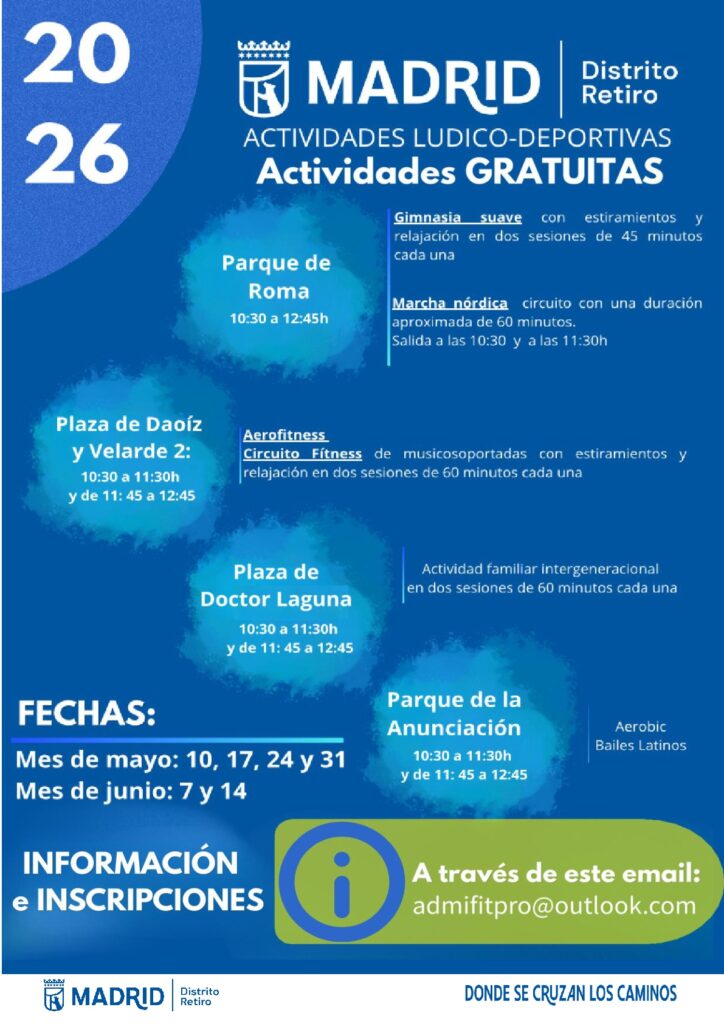 Cartel actividades deportivas para todos los públicos