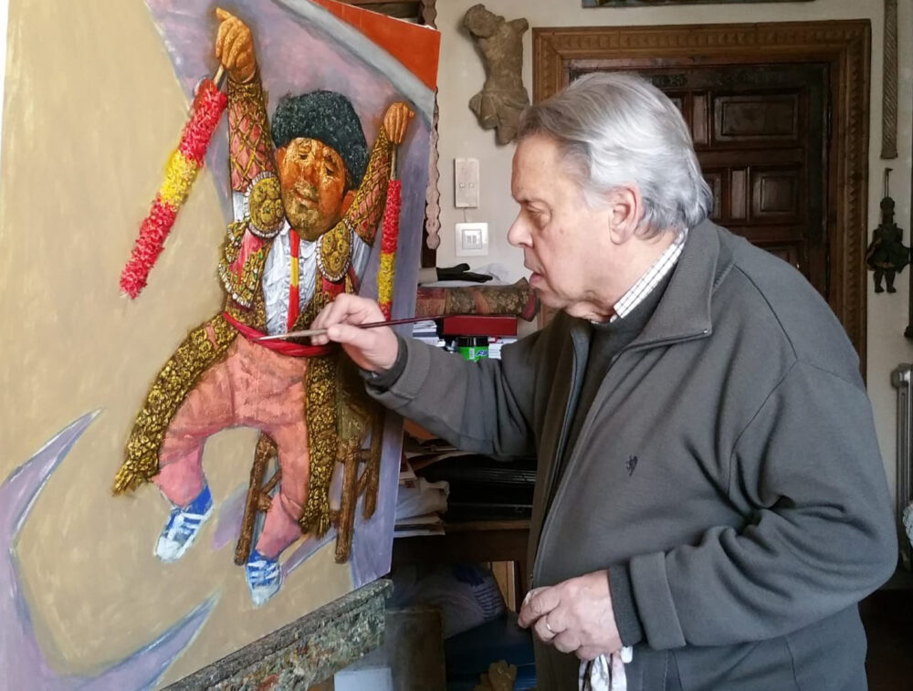Antonio Pedrero pintando