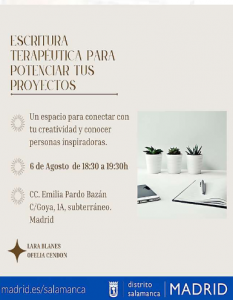 Cartel del taller de escritura