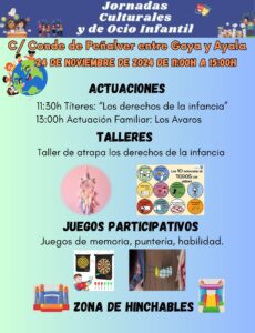 Cartel Jornadas Culturales y de Ocio Infantil del 24 de noviembre